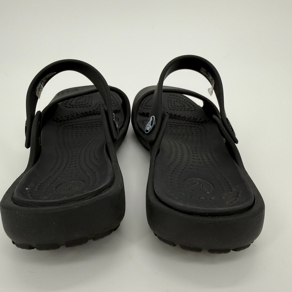 Crocs Coretta Black Slip On Shoes Sandals Women Size 6 - Picture 5 of 7